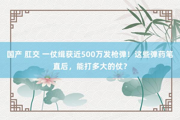 国产 肛交 一仗缉获近500万发枪弹！这些弹药笔直后，能打多大的仗？